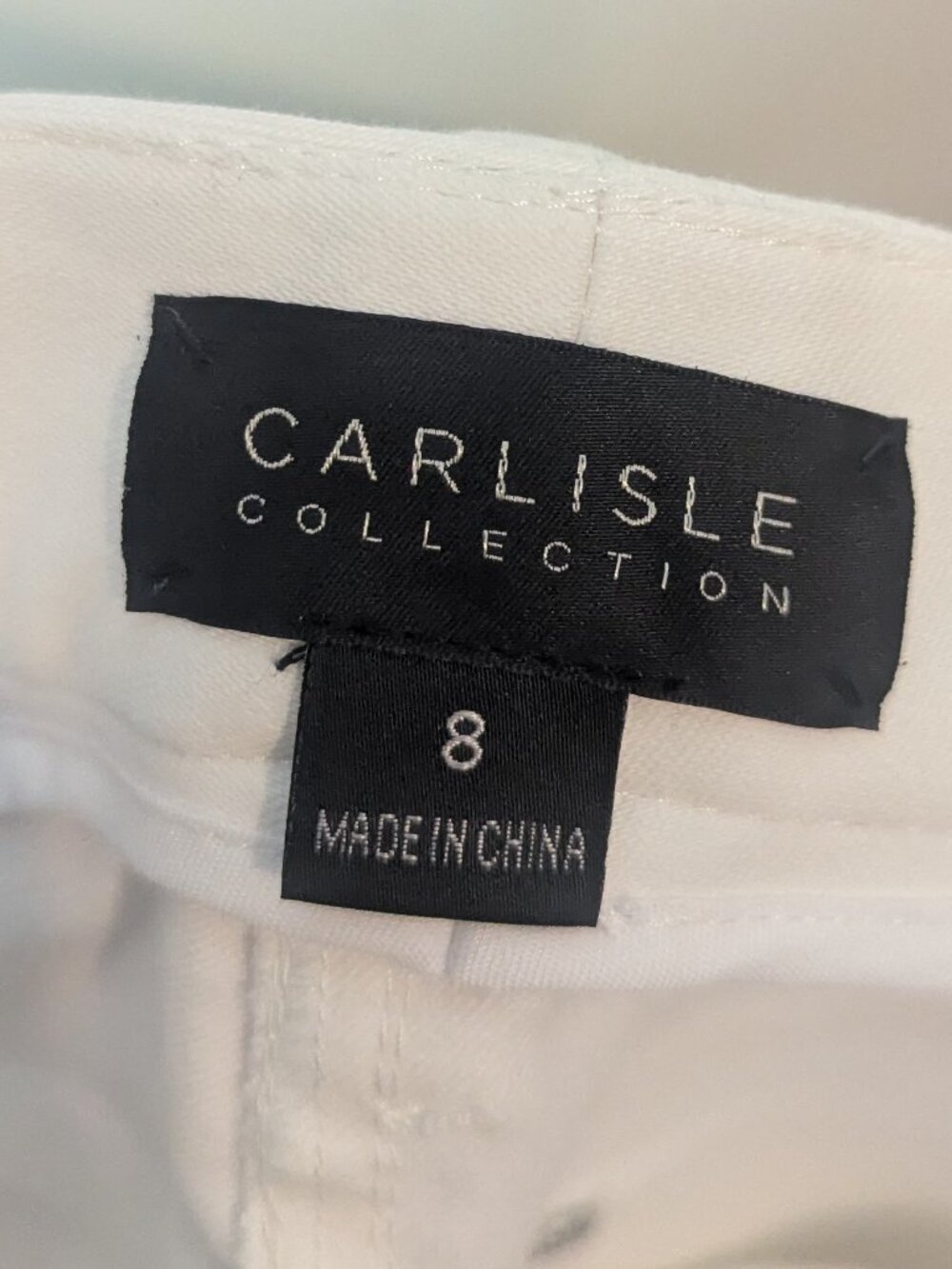 Carlisle White Pants with Blue Floral Embroidered Side Panels - Picture 2 of 7